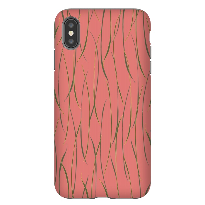 iPhone Xs Max StrongFit Coral Stripe by Lotti Brown