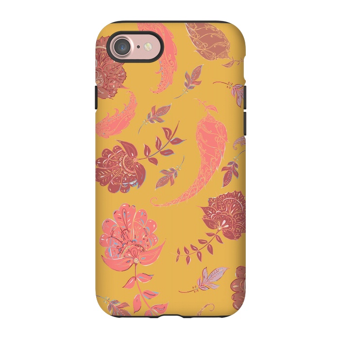 iPhone 7 StrongFit Paradise Pattern - Yellow by Lotti Brown