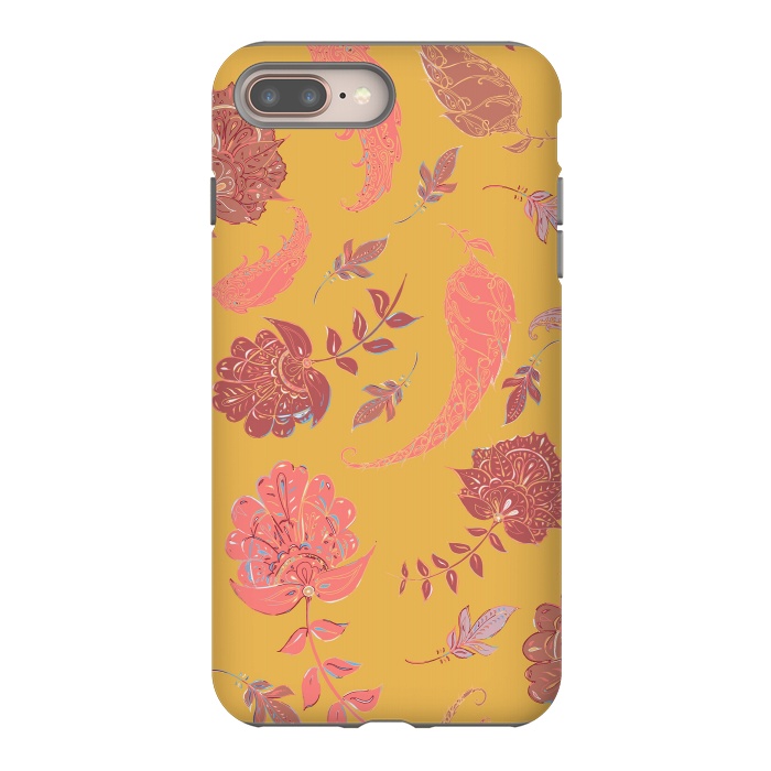 iPhone 7 plus StrongFit Paradise Pattern - Yellow by Lotti Brown