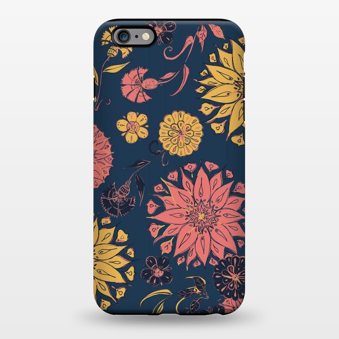 iPhone 6/6s plus StrongFit Multi-Florals - Blue, Pink & Yellow by Lotti Brown