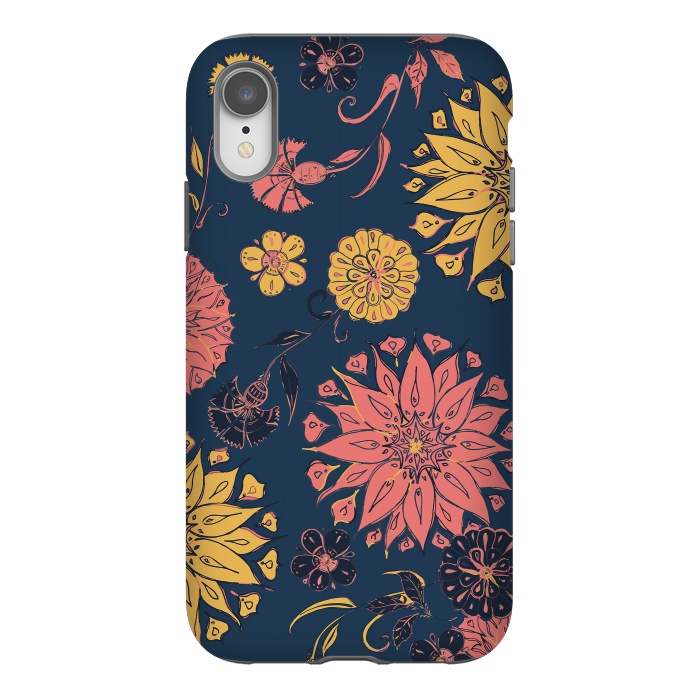 iPhone Xr StrongFit Multi-Florals - Blue, Pink & Yellow by Lotti Brown
