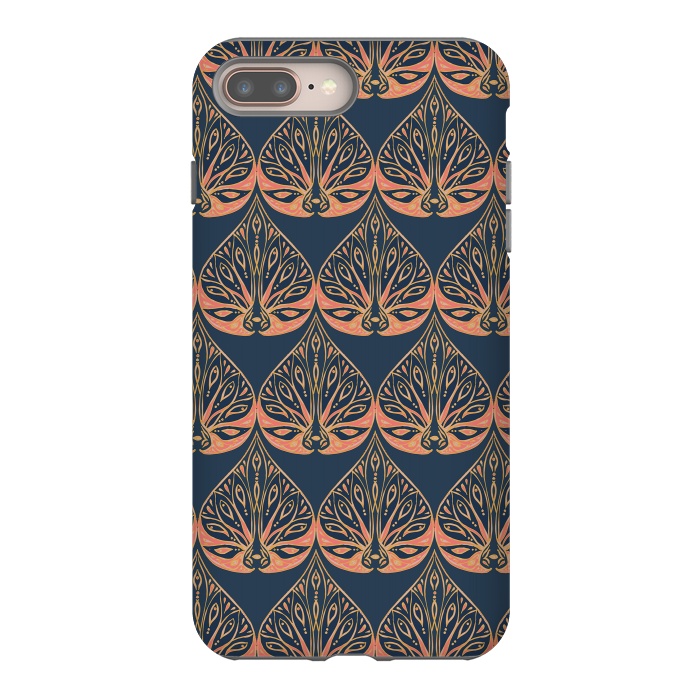 iPhone 7 plus StrongFit Art Deco - Blue & Coral by Lotti Brown