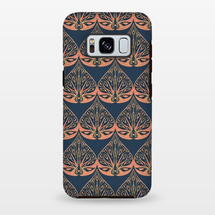 Galaxy S8 plus StrongFit Art Deco - Blue & Coral by Lotti Brown