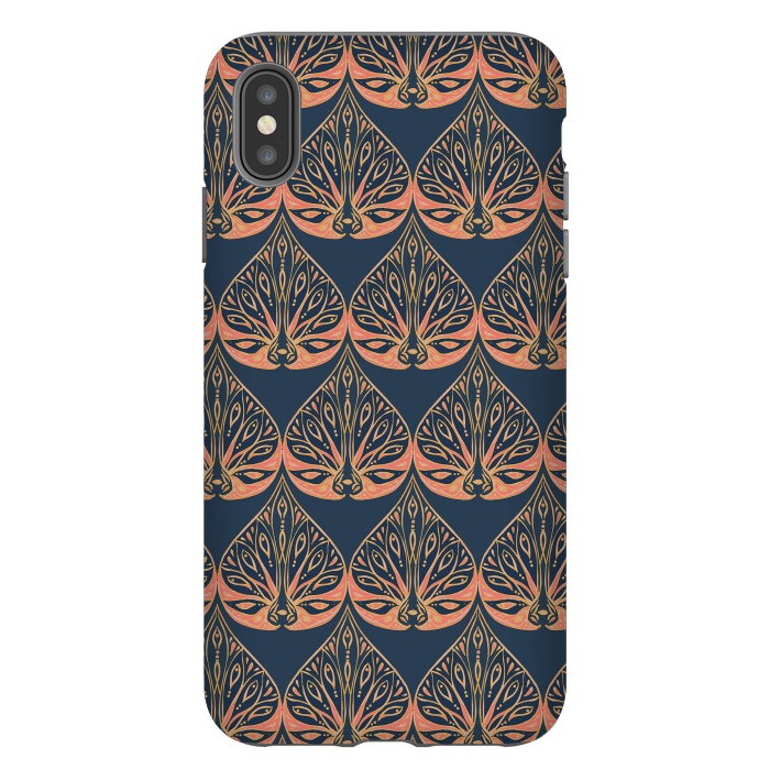 iPhone Xs Max StrongFit Art Deco - Blue & Coral by Lotti Brown