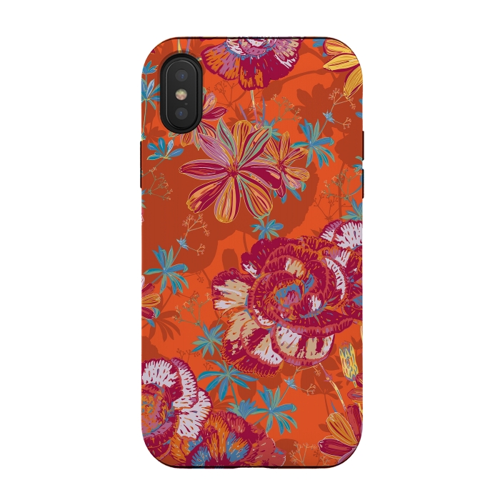 iPhone Xs / X StrongFit Carnation Carnival by Lotti Brown