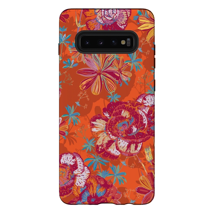 Galaxy S10 plus StrongFit Carnation Carnival by Lotti Brown