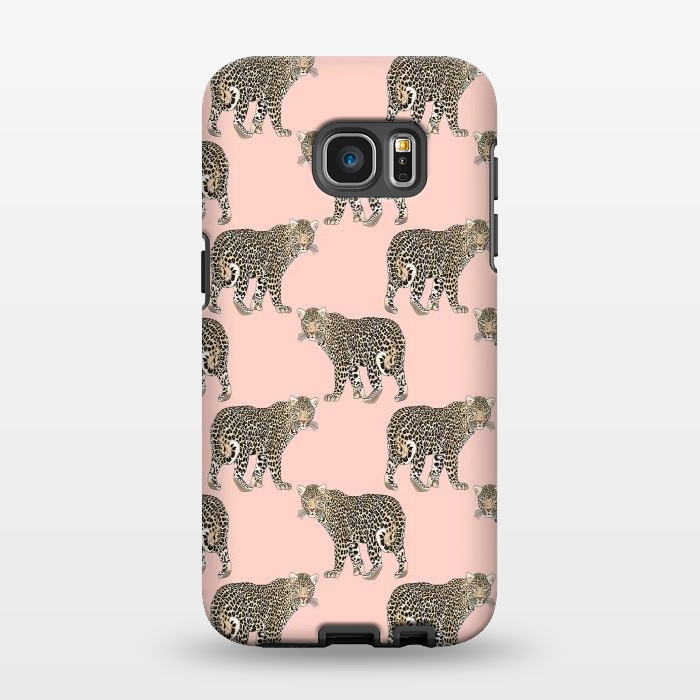 Galaxy S7 EDGE StrongFit Trendy Chic leopard animal pattern by InovArts