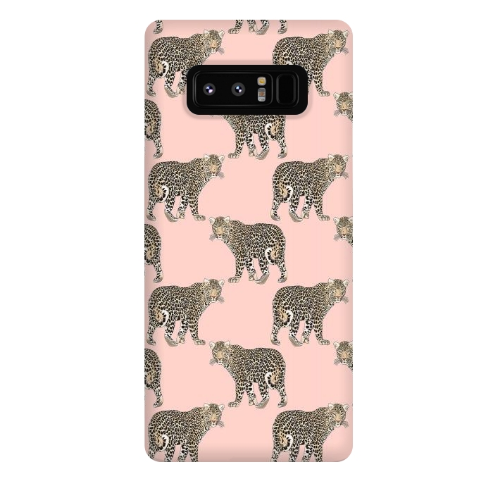 Galaxy Note 8 StrongFit Trendy Chic leopard animal pattern by InovArts