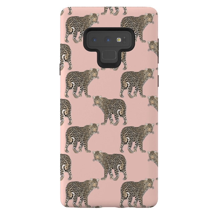 Galaxy Note 9 StrongFit Trendy Chic leopard animal pattern by InovArts
