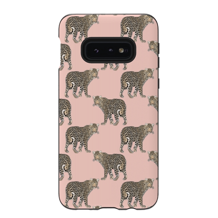 Galaxy S10e StrongFit Trendy Chic leopard animal pattern by InovArts