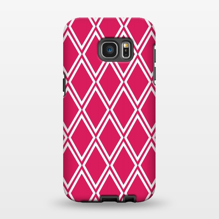 Galaxy S7 EDGE StrongFit Pink Diamonds Pattern by Martina