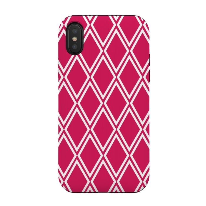 iPhone Xs / X StrongFit Pink Diamonds Pattern by Martina