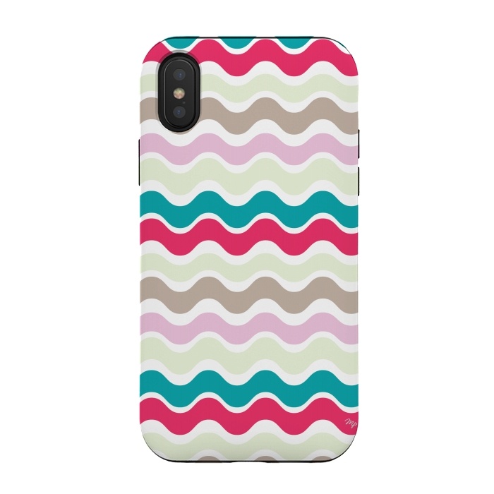 iPhone Xs / X StrongFit Colourful waves by Martina
