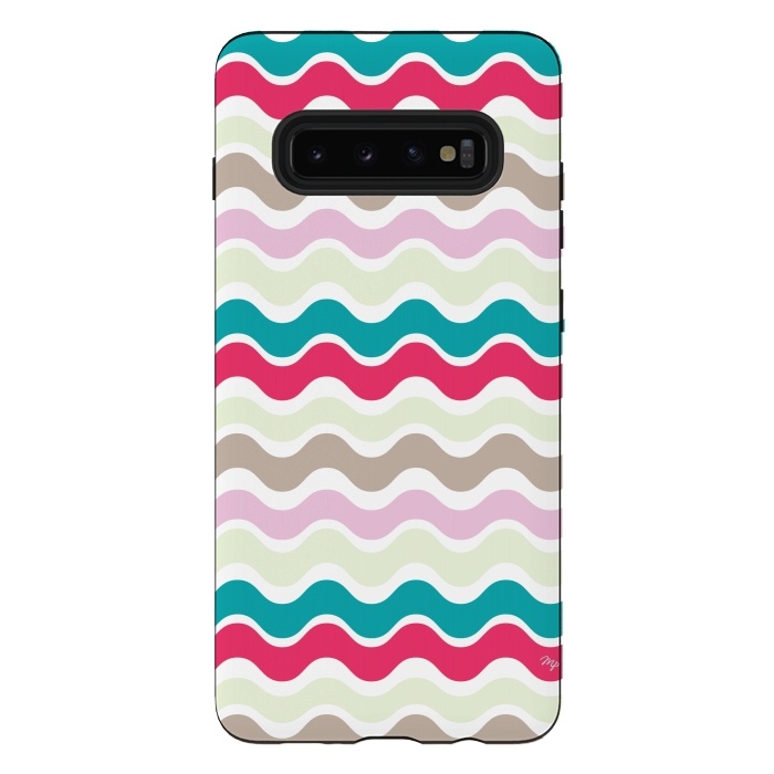 Galaxy S10 plus StrongFit Colourful waves by Martina