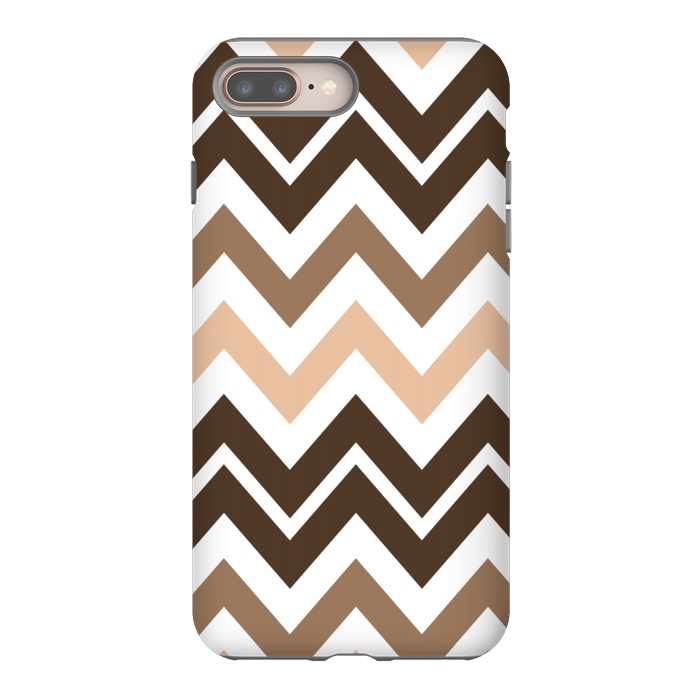 iPhone 7 plus StrongFit Brown Chevron by Martina