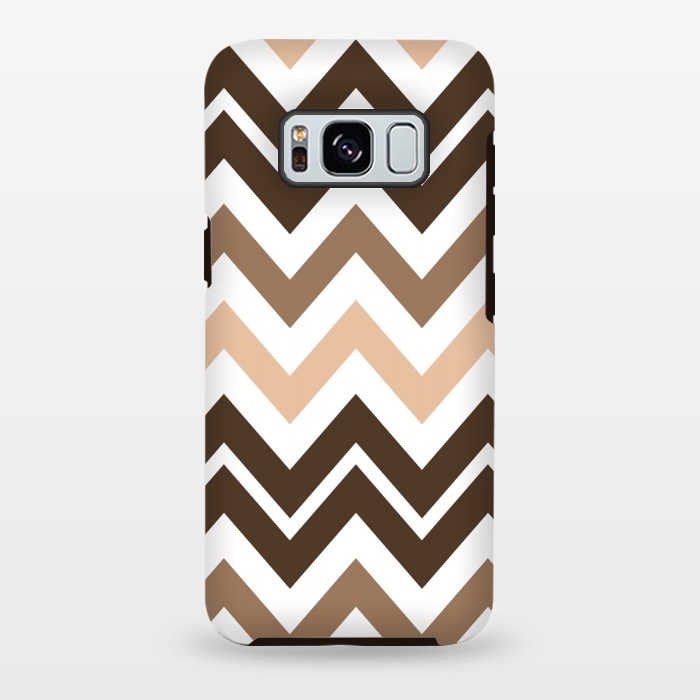 Galaxy S8 plus StrongFit Brown Chevron by Martina
