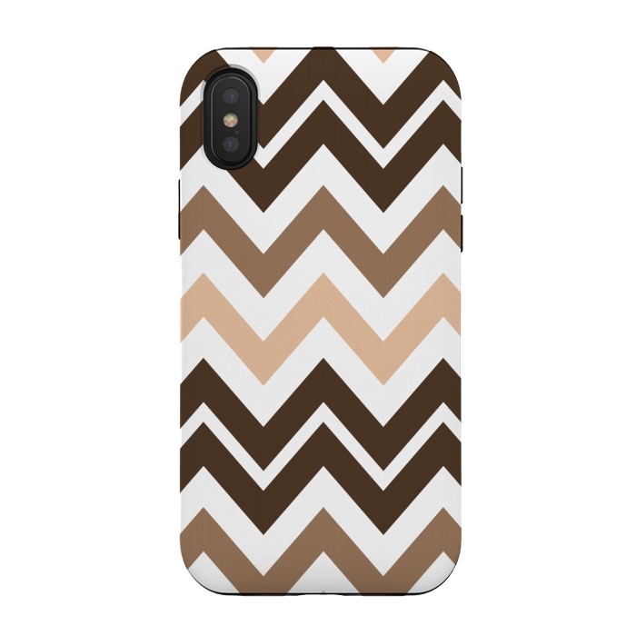 iPhone Xs / X StrongFit Brown Chevron by Martina