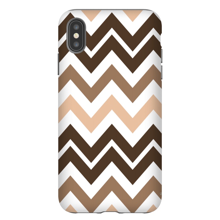 iPhone Xs Max StrongFit Brown Chevron by Martina