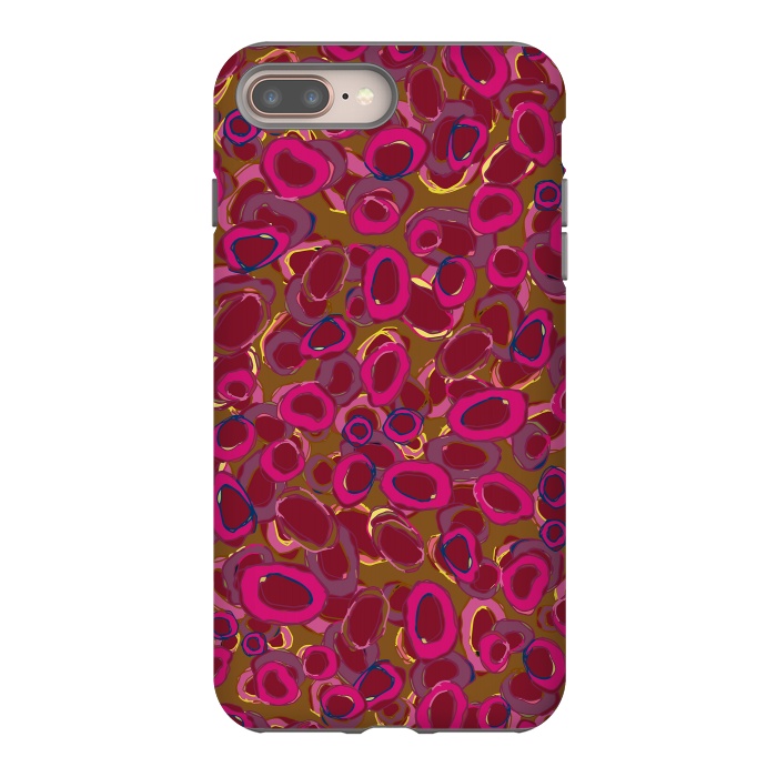 iPhone 7 plus StrongFit Bold Circles - Red & Pink by Lotti Brown