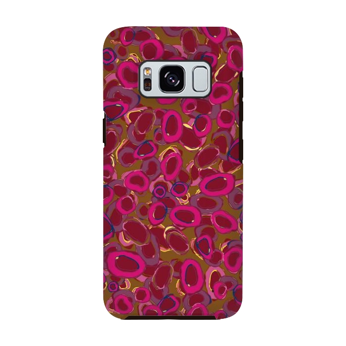 Galaxy S8 StrongFit Bold Circles - Red & Pink by Lotti Brown