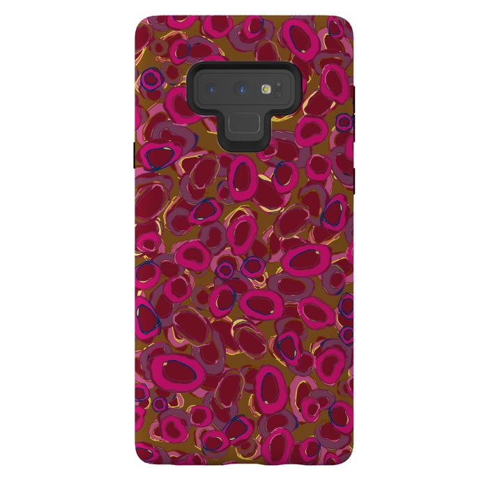 Galaxy Note 9 StrongFit Bold Circles - Red & Pink by Lotti Brown