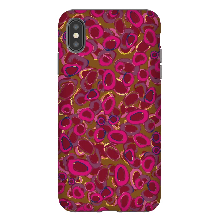 iPhone Xs Max StrongFit Bold Circles - Red & Pink by Lotti Brown