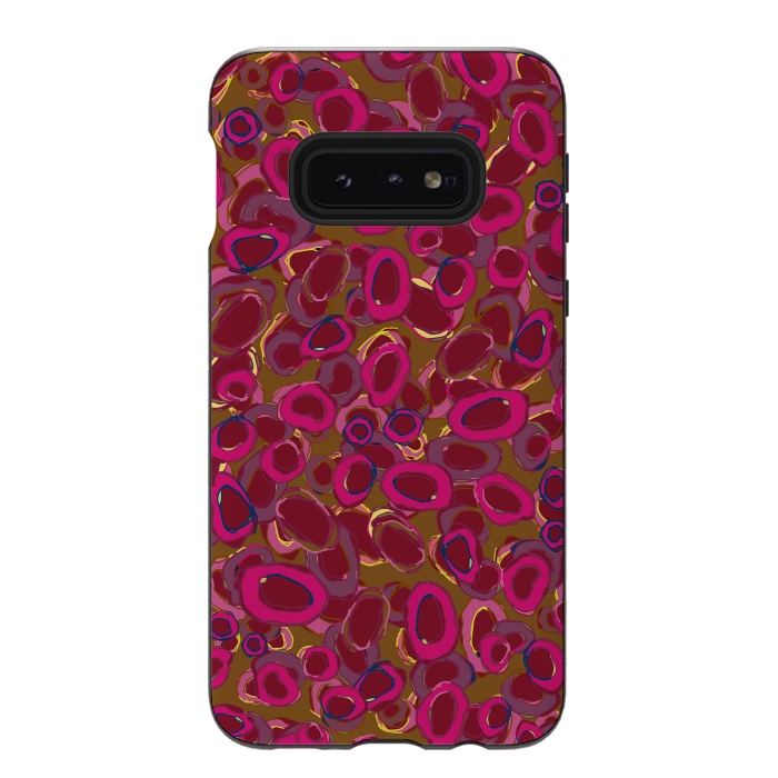 Galaxy S10e StrongFit Bold Circles - Red & Pink by Lotti Brown