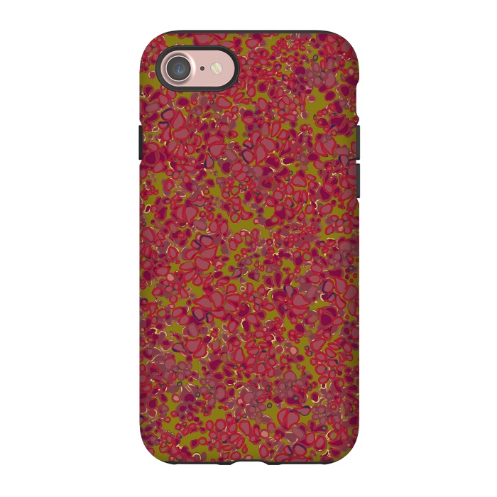 iPhone 7 StrongFit Tiny Circles - Red & Green by Lotti Brown