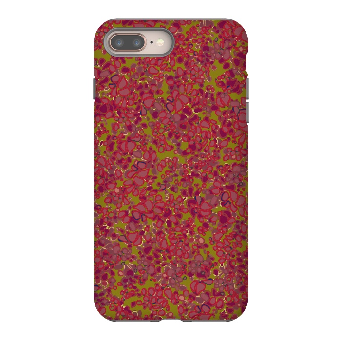 iPhone 7 plus StrongFit Tiny Circles - Red & Green by Lotti Brown