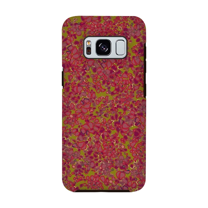 Galaxy S8 StrongFit Tiny Circles - Red & Green by Lotti Brown