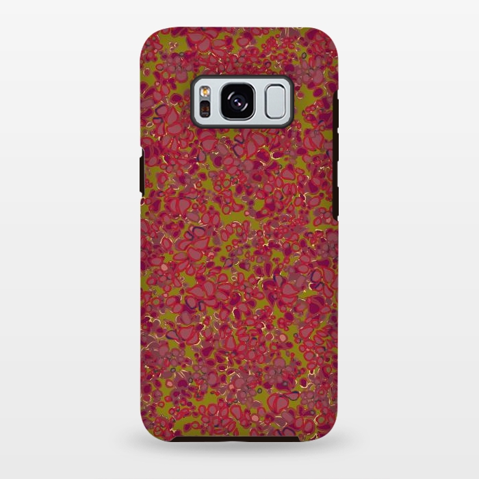 Galaxy S8 plus StrongFit Tiny Circles - Red & Green by Lotti Brown
