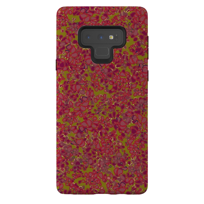 Galaxy Note 9 StrongFit Tiny Circles - Red & Green by Lotti Brown
