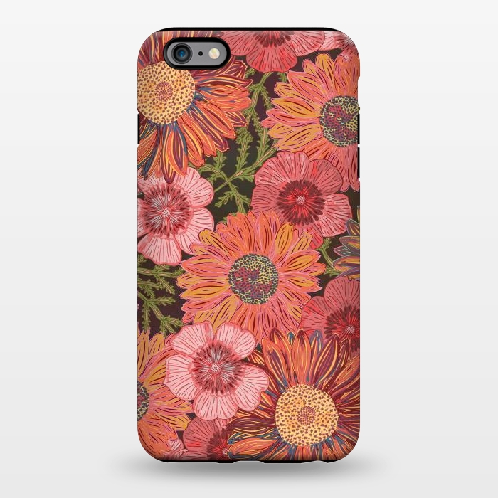 iPhone 6/6s plus StrongFit Retro Pink Daisies by Lotti Brown