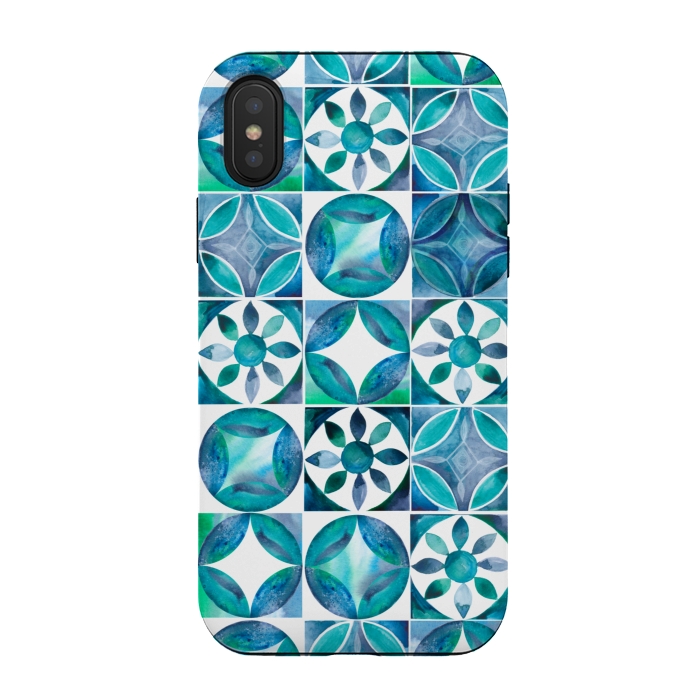 iPhone Xs / X StrongFit Mediterranean Tiles by gingerlique