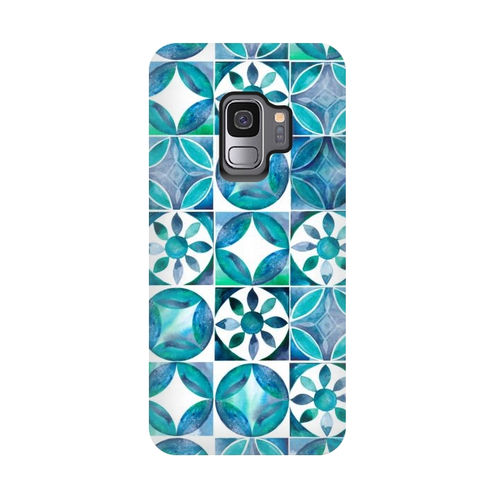 Galaxy S9 StrongFit Mediterranean Tiles by gingerlique