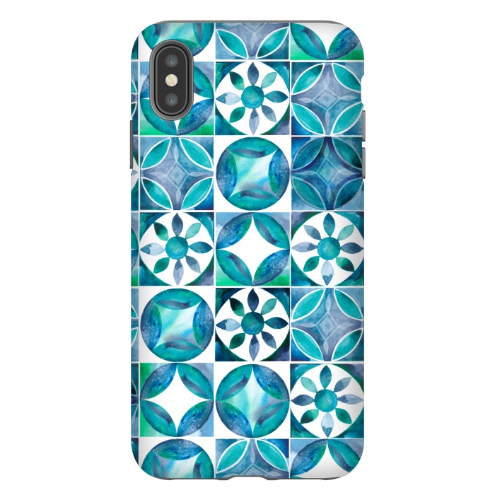 iPhone Xs Max StrongFit Mediterranean Tiles by gingerlique