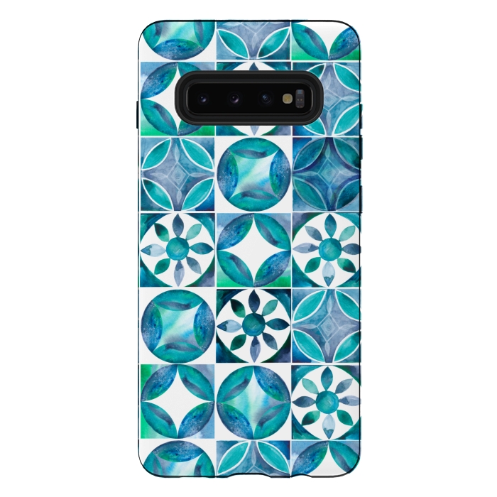 Galaxy S10 plus StrongFit Mediterranean Tiles by gingerlique