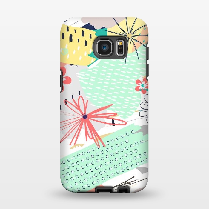 Galaxy S7 EDGE StrongFit Modern creative abstract floral paint by InovArts
