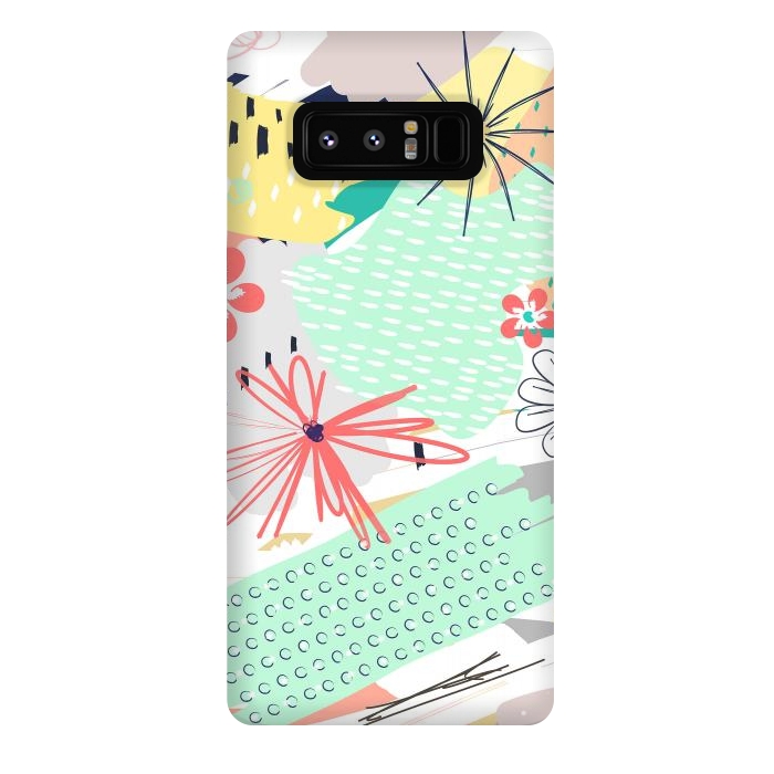 Galaxy Note 8 StrongFit Modern creative abstract floral paint by InovArts