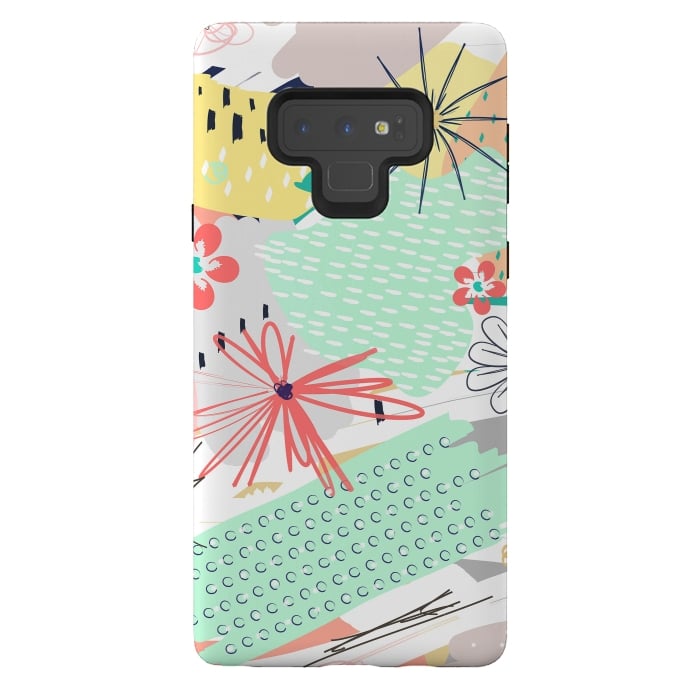Galaxy Note 9 StrongFit Modern creative abstract floral paint by InovArts