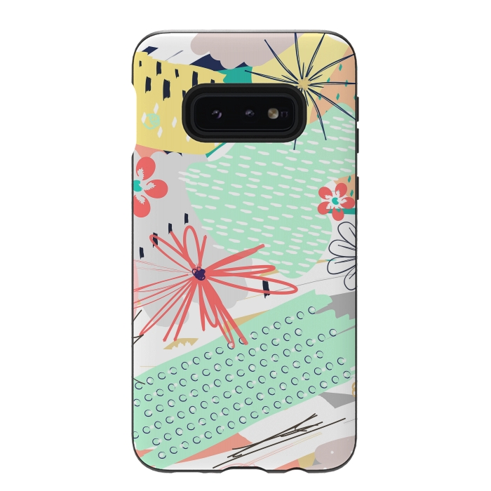 Galaxy S10e StrongFit Modern creative abstract floral paint by InovArts