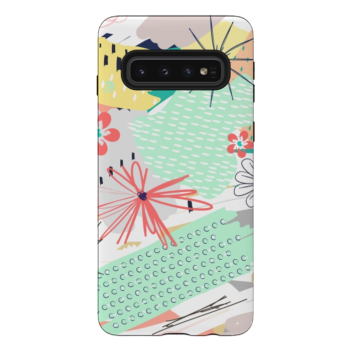 Galaxy S10 StrongFit Modern creative abstract floral paint by InovArts
