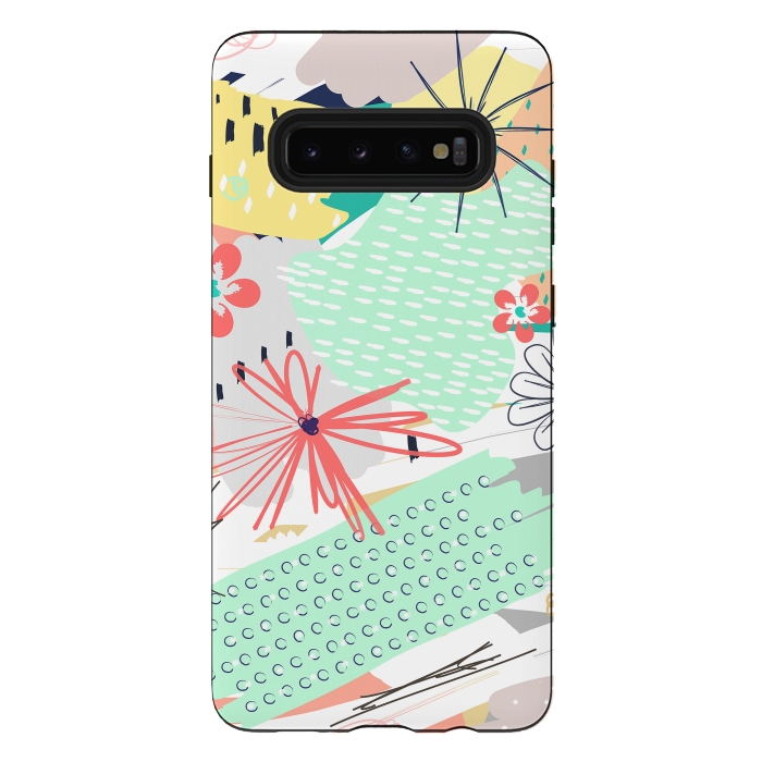 Galaxy S10 plus StrongFit Modern creative abstract floral paint by InovArts
