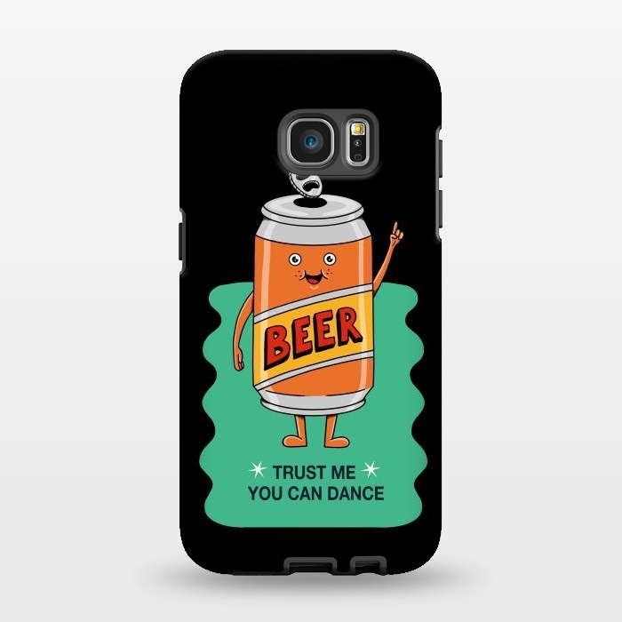 Galaxy S7 EDGE StrongFit Beer you can dance black by Coffee Man