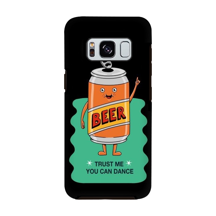 Galaxy S8 StrongFit Beer you can dance black by Coffee Man