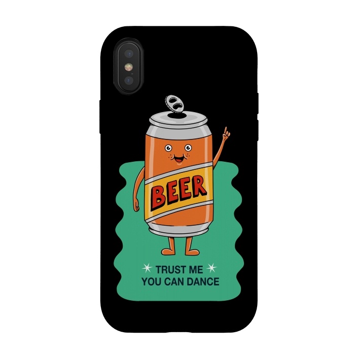 iPhone Xs / X StrongFit Beer you can dance black by Coffee Man