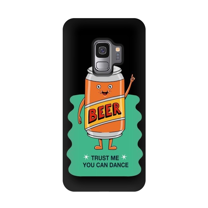 Galaxy S9 StrongFit Beer you can dance black by Coffee Man
