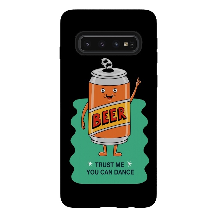 Galaxy S10 StrongFit Beer you can dance black by Coffee Man