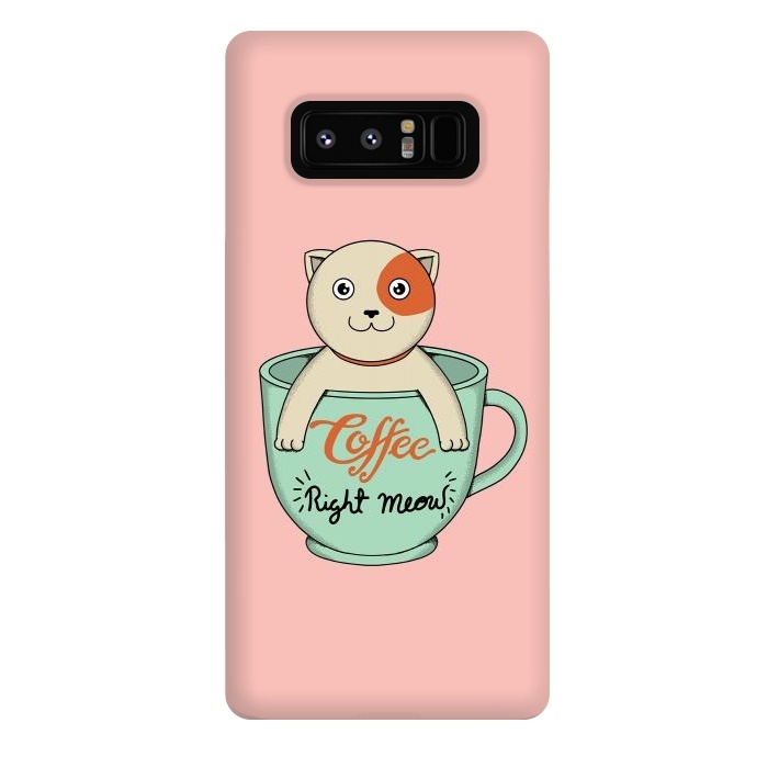 Galaxy Note 8 StrongFit Coffee right meow pink by Coffee Man