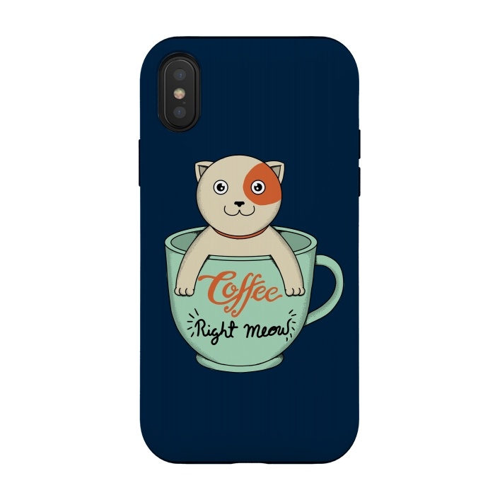 iPhone Xs / X StrongFit Coffee Right Meow by Coffee Man